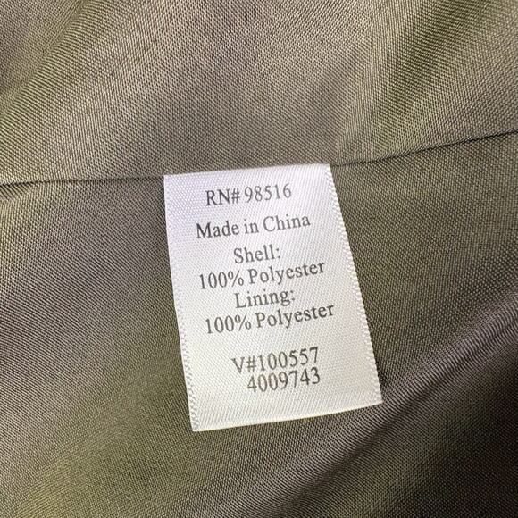 Coldwater Creek One Button Faux Suede Olive Green Blazer Jacket Size L (14-16) - Picture 8 of 11